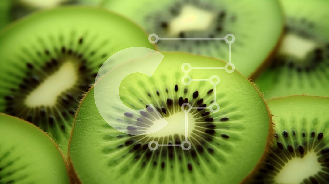 Intra Συλλεκτικό Ξύλινο Παζλ Plywood  4mm - Στοιβαγμένες φέτες φρούτων ακτινιδίων και πράσινα φυλλώδη λαχανικά Σε Ξύλινο Κουτί - Διαστάσεις: 10x10 cm – 25 κομμάτια