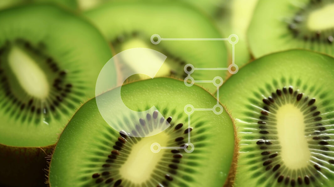 Intra Συλλεκτικό Ξύλινο Παζλ Plywood  4mm - Φέτες φρούτων ακτινιδίων σε επίπεδη επιφάνεια Σε Ξύλινο Κουτί - Διαστάσεις: 10x10 cm – 25 κομμάτια