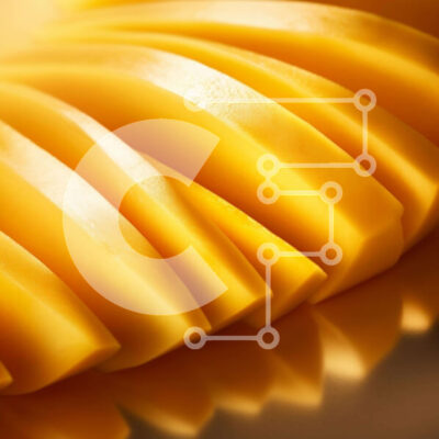 Intra Συλλεκτικό Ξύλινο Παζλ Plywood  4mm - Κοντινό πλάνο με κίτρινες φέτες μάνγκο Σε Ξύλινο Κουτί - Διαστάσεις: 10x10 cm – 25 κομμάτια - Image 1