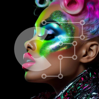 Intra Συλλεκτικό Ξύλινο Παζλ Plywood 4mm - Κομψή γυναίκα με πολύχρωμο μακιγιάζ και μαλλιά Σε Ξύλινο Κουτί - Διαστάσεις: 10x10 cm – 25 κομμάτια - Image 1