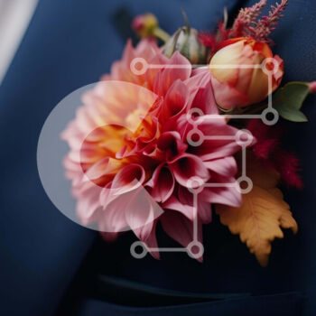 Intra Συλλεκτικό Ξύλινο Παζλ Plywood  4mm - Πολύχρωμη μπουτονιέρα σε ανδρικό σακάκι Σε Ξύλινο Κουτί - Διαστάσεις: 10x10 cm – 25 κομμάτια - Image 1