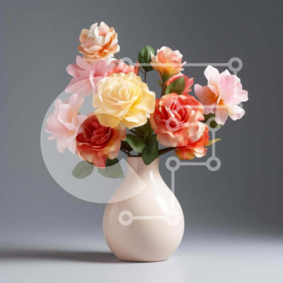 Intra Συλλεκτικό Ξύλινο Παζλ Plywood  4mm - Floral σύνθεση σε λευκό βάζο Σε Ξύλινο Κουτί - Διαστάσεις: 10x10 cm – 25 κομμάτια - Image 1