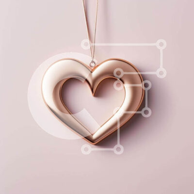 Intra Συλλεκτικό Ξύλινο Παζλ Plywood  4mm - Χρυσό μενταγιόν σε σχήμα καρδιάς σε υπόλευκο φόντο Σε Ξύλινο Κουτί - Διαστάσεις: 10x10 cm – 25 κομμάτια - Image 1