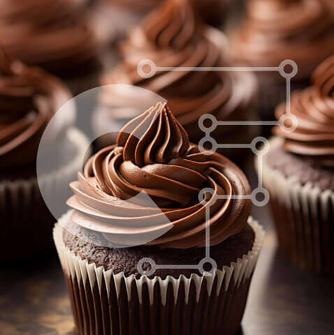 Intra Συλλεκτικό Ξύλινο Παζλ Plywood  4mm - Ποικιλία cupcakes με παγωμένο σοκολάτα Σε Ξύλινο Κουτί - Διαστάσεις: 10x10 cm – 25 κομμάτια - Image 1