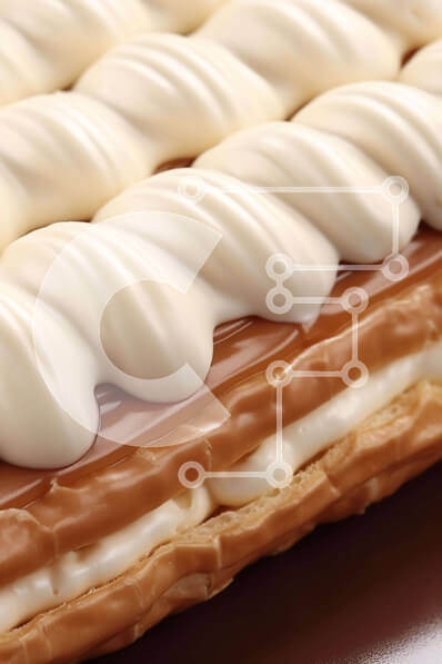 Intra Συλλεκτικό Ξύλινο Παζλ Plywood  4mm - Κοντινό πλάνο νόστιμο ζαχαροπλαστείο με λευκό γλάσο και κάλυμμα καραμέλας Σε Ξύλινο Κουτί - Διαστάσεις: 10x10 cm – 25 κομμάτια