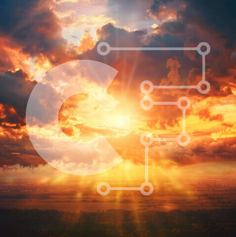 Intra Συλλεκτικό Ξύλινο Παζλ Plywood  4mm - Όμορφο ηλιοβασίλεμα με πολύχρωμα σύννεφα Σε Ξύλινο Κουτί - Διαστάσεις: 10x10 cm – 25 κομμάτια - Image 1