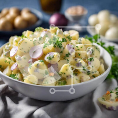 Intra Συλλεκτικό Ξύλινο Παζλ Plywood  4mm - Πατατοσαλατιέρα με σκεύη και πιάτα Σε Ξύλινο Κουτί - Διαστάσεις: 10x10 cm – 25 κομμάτια - Image 1