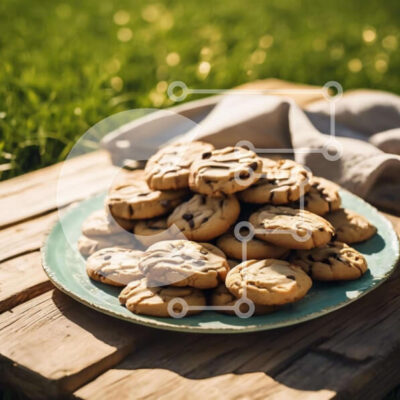 Intra Συλλεκτικό Ξύλινο Παζλ Plywood  4mm - Πιάτο με μπισκότα σε εξωτερικό ξύλινο τραπέζι Σε Ξύλινο Κουτί - Διαστάσεις: 10x10 cm – 25 κομμάτια - Image 1