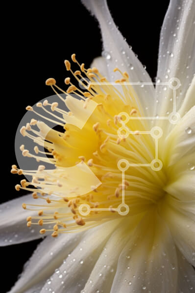 Intra Συλλεκτικό Ξύλινο Παζλ Plywood  4mm - Όμορφο λευκό λουλούδι με σταγονίδια νερού Σε Ξύλινο Κουτί - Διαστάσεις: 10x10 cm – 25 κομμάτια