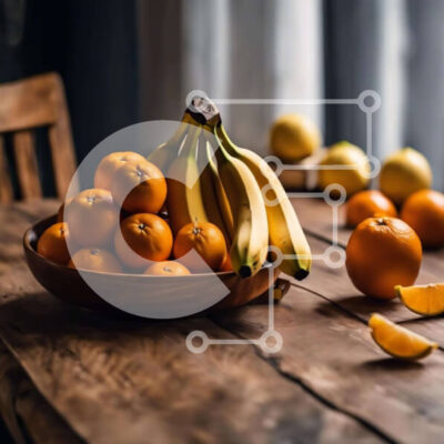 Intra Συλλεκτικό Ξύλινο Παζλ Plywood  4mm - Μπολ με φρέσκα φρούτα με μπανάνες, μήλα και πορτοκάλια Σε Ξύλινο Κουτί - Διαστάσεις: 10x10 cm – 25 κομμάτια - Image 1