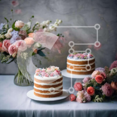 Intra Συλλεκτικό Ξύλινο Παζλ Plywood  4mm - Διώροφες τούρτες διακοσμημένες με λουλούδια Σε Ξύλινο Κουτί - Διαστάσεις: 10x10 cm – 25 κομμάτια - Image 1