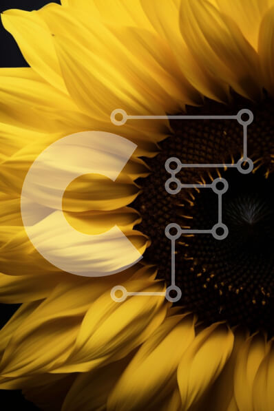 Intra Συλλεκτικό Ξύλινο Παζλ Plywood  4mm - Κοντινό πλάνο ενός ηλίανθου με σκούρο φόντο Σε Ξύλινο Κουτί - Διαστάσεις: 10x10 cm – 25 κομμάτια