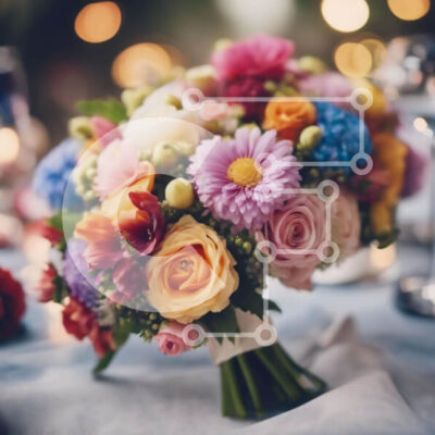 Intra Συλλεκτικό Ξύλινο Παζλ Plywood 4mm - Πολύχρωμο μπουκέτο λουλουδιών σε κομψά διακοσμημένο τραπέζι Σε Ξύλινο Κουτί - Διαστάσεις: 10x10 cm – 25 κομμάτια - Image 1