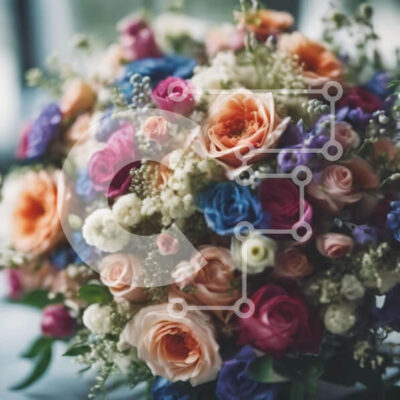 Intra Συλλεκτικό Ξύλινο Παζλ Plywood  4mm - Πολύχρωμο μπουκέτο λουλούδια σε ξύλινο τραπέζι Σε Ξύλινο Κουτί - Διαστάσεις: 10x10 cm – 25 κομμάτια - Image 1