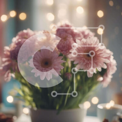 Intra Συλλεκτικό Ξύλινο Παζλ Plywood  4mm - Λευκό βάζο με ροζ λουλούδια στο τραπέζι Σε Ξύλινο Κουτί - Διαστάσεις: 10x10 cm – 25 κομμάτια - Image 1