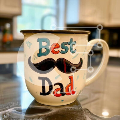 Intra Συλλεκτικό Ξύλινο Παζλ Plywood  4mm - Καλύτερη κούπα καφέ Dad Σε Ξύλινο Κουτί - Διαστάσεις: 10x10 cm – 25 κομμάτια - Image 1