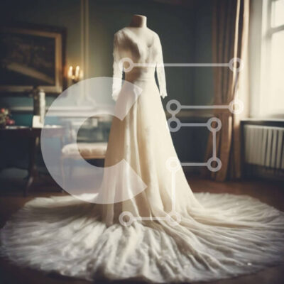 Intra Συλλεκτικό Ξύλινο Παζλ Plywood  4mm - Κομψό λευκό νυφικό που εμφανίζεται σε μανεκέν με κεριά Σε Ξύλινο Κουτί - Διαστάσεις: 10x10 cm – 25 κομμάτια - Image 1