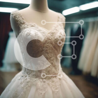 Intra Συλλεκτικό Ξύλινο Παζλ Plywood 4mm - Λευκό νυφικό που εμφανίζεται ανάμεσα στα φορέματα Σε Ξύλινο Κουτί - Διαστάσεις: 10x10 cm – 25 κομμάτια - Image 1