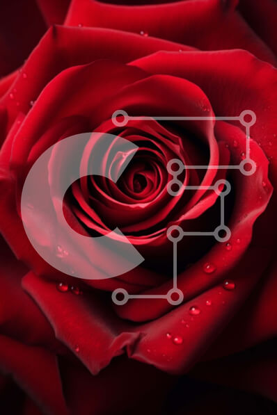 Intra Συλλεκτικό Ξύλινο Παζλ Plywood  4mm - Κόκκινο τριαντάφυλλο με σταγονίδια νερού - καλλιτεχνικό φόντο Σε Ξύλινο Κουτί - Διαστάσεις: 10x10 cm – 25 κομμάτια