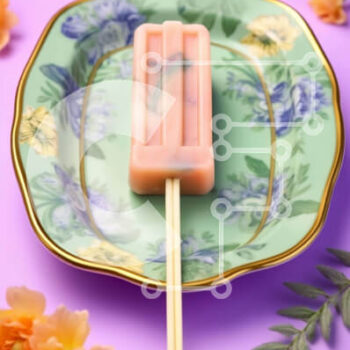 Intra Συλλεκτικό Ξύλινο Παζλ Plywood  4mm - Popsicle σε Floral πιάτο Σε Ξύλινο Κουτί - Διαστάσεις: 10x10 cm – 25 κομμάτια - Image 1