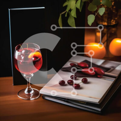 Intra Συλλεκτικό Ξύλινο Παζλ Plywood  4mm - Ζεστό βράδυ με κόκκινο κρασί, βιβλία και κεριά Σε Ξύλινο Κουτί - Διαστάσεις: 10x10 cm – 25 κομμάτια - Image 1