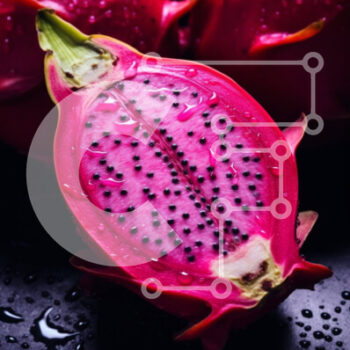 Intra Συλλεκτικό Ξύλινο Παζλ Plywood  4mm - Φρεσκοκομμένα Red Dragonfruits με σταγονίδια νερού Σε Ξύλινο Κουτί - Διαστάσεις: 10x10 cm – 25 κομμάτια - Image 1