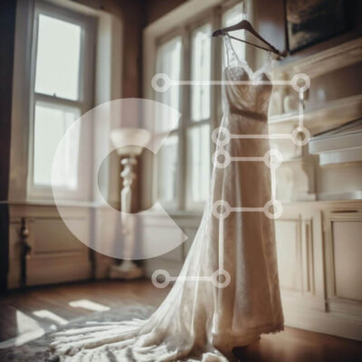 Intra Συλλεκτικό Ξύλινο Παζλ Plywood  4mm - Κομψό λευκό νυφικό Σε Ξύλινο Κουτί - Διαστάσεις: 10x10 cm – 25 κομμάτια - Image 1