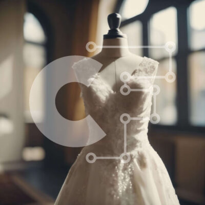 Intra Συλλεκτικό Ξύλινο Παζλ Plywood  4mm - Κομψό λευκό νυφικό σε ονειρικό σκηνικό Σε Ξύλινο Κουτί - Διαστάσεις: 10x10 cm – 25 κομμάτια - Image 1