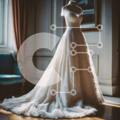 Intra Συλλεκτικό Ξύλινο Παζλ Plywood  4mm - Κομψό λευκό νυφικό Σε Ξύλινο Κουτί - Διαστάσεις: 10x10 cm – 25 κομμάτια - Image 1