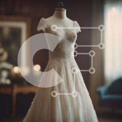 Intra Συλλεκτικό Ξύλινο Παζλ Plywood 4mm - Κομψό λευκό νυφικό και κηροπήγια Σε Ξύλινο Κουτί - Διαστάσεις: 10x10 cm – 25 κομμάτια - Image 1