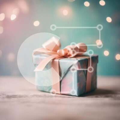 Intra Συλλεκτικό Ξύλινο Παζλ Plywood  4mm - Κομψή συσκευασία δώρου με ροζ κορδέλα και φώτα Bokeh Σε Ξύλινο Κουτί - Διαστάσεις: 10x10 cm – 25 κομμάτια - Image 1