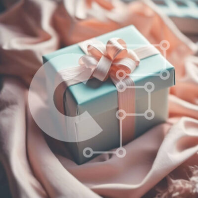 Intra Συλλεκτικό Ξύλινο Παζλ Plywood  4mm - Μπλε και ροζ κουτί δώρου Σε Ξύλινο Κουτί - Διαστάσεις: 10x10 cm – 25 κομμάτια - Image 1