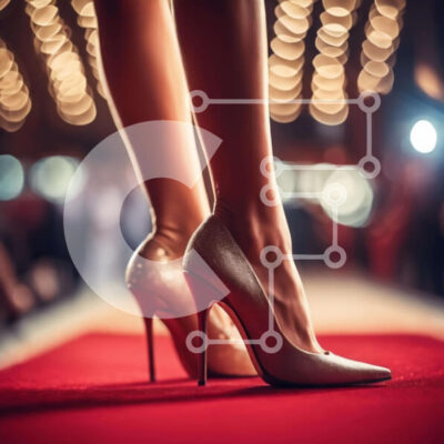 Intra Συλλεκτικό Ξύλινο Παζλ Plywood  4mm - Γυναίκα με ψηλά τακούνια στο κόκκινο χαλί Σε Ξύλινο Κουτί - Διαστάσεις: 10x10 cm – 25 κομμάτια - Image 1