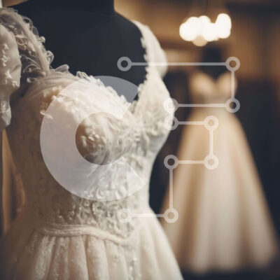 Intra Συλλεκτικό Ξύλινο Παζλ Plywood  4mm - Δύο νυφικά που εμφανίζονται σε μανεκέν Σε Ξύλινο Κουτί - Διαστάσεις: 10x10 cm – 25 κομμάτια - Image 1