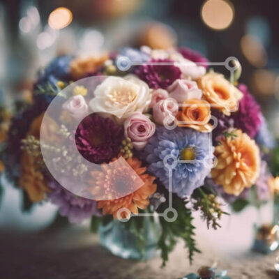 Intra Συλλεκτικό Ξύλινο Παζλ Plywood  4mm - Πολύχρωμη ανθοσύνθεση σε διάφανο βάζο σε κομψό τραπέζι Σε Ξύλινο Κουτί - Διαστάσεις: 10x10 cm – 25 κομμάτια - Image 1