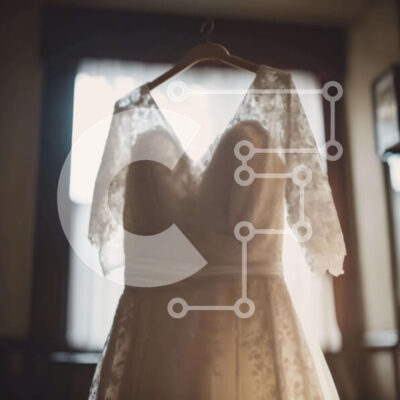 Intra Συλλεκτικό Ξύλινο Παζλ Plywood  4mm - Κομψό λευκό νυφικό στην οθόνη παραθύρου Σε Ξύλινο Κουτί - Διαστάσεις: 10x10 cm – 25 κομμάτια - Image 1