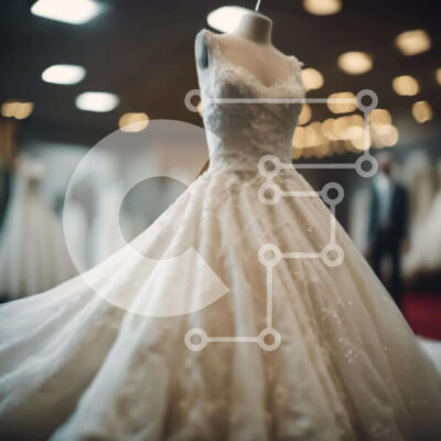 Intra Συλλεκτικό Ξύλινο Παζλ Plywood 4mm - Λευκό νυφικό που εμφανίζεται σε εσωτερικό εκθεσιακό χώρο Σε Ξύλινο Κουτί - Διαστάσεις: 10x10 cm – 25 κομμάτια - Image 1