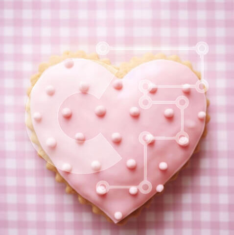 Intra Συλλεκτικό Ξύλινο Παζλ Plywood  4mm - Ροζ-παγωμένο μπισκότο σε σχήμα καρδιάς Σε Ξύλινο Κουτί - Διαστάσεις: 10x10 cm – 25 κομμάτια - Image 1