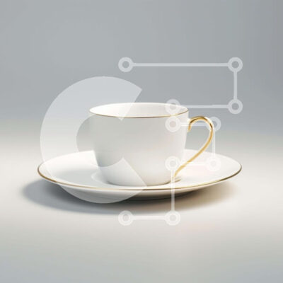 Intra Συλλεκτικό Ξύλινο Παζλ Plywood 4mm - Λευκό φλιτζάνι καφέ και πιατάκι Σε Ξύλινο Κουτί - Διαστάσεις: 10x10 cm – 25 κομμάτια - Image 1