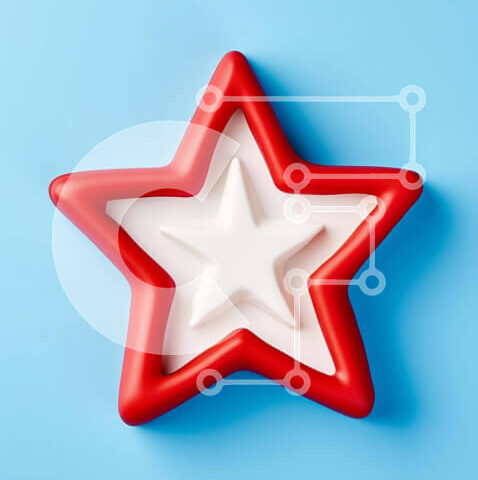 Intra Συλλεκτικό Ξύλινο Παζλ Plywood  4mm - Κόκκινο και άσπρο κόφτη μπισκότων σε σχήμα αστεριού Σε Ξύλινο Κουτί - Διαστάσεις: 10x10 cm – 25 κομμάτια - Image 1