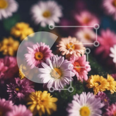 Intra Συλλεκτικό Ξύλινο Παζλ Plywood  4mm - Πολύχρωμο μπουκέτο λουλούδια για ειδικές περιστάσεις Σε Ξύλινο Κουτί - Διαστάσεις: 10x10 cm – 25 κομμάτια - Image 1