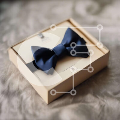 Intra Συλλεκτικό Ξύλινο Παζλ Plywood  4mm - Μπλε παπιγιόν σε ανοιχτό κουτί Σε Ξύλινο Κουτί - Διαστάσεις: 10x10 cm – 25 κομμάτια - Image 1