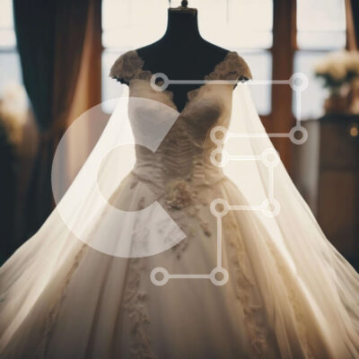 Intra Συλλεκτικό Ξύλινο Παζλ Plywood  4mm - Κομψό νυφικό με λουλούδια Σε Ξύλινο Κουτί - Διαστάσεις: 10x10 cm – 25 κομμάτια - Image 1