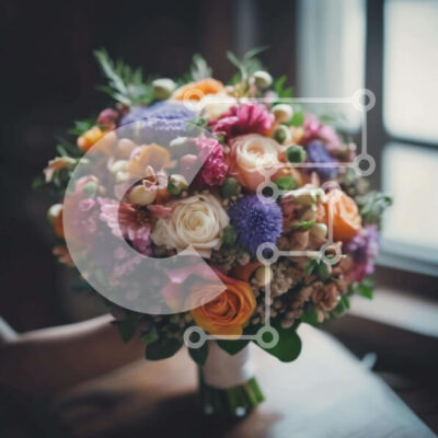 Intra Συλλεκτικό Ξύλινο Παζλ Plywood 4mm - Ζωντανό μπουκέτο με πολύχρωμα λουλούδια που κρατιούνται από τα χέρια Σε Ξύλινο Κουτί - Διαστάσεις: 10x10 cm – 25 κομμάτια - Image 1