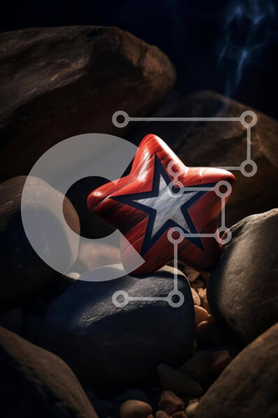 Intra Συλλεκτικό Ξύλινο Παζλ Plywood  4mm - Κόκκινος βράχος σε σχήμα αστεριού Σε Ξύλινο Κουτί - Διαστάσεις: 10x10 cm – 25 κομμάτια