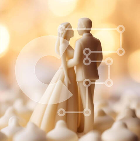 Intra Συλλεκτικό Ξύλινο Παζλ Plywood  4mm - Ειδώλιο νύφης και γαμπρού στην επίδειξη γαμήλιων κέικ Σε Ξύλινο Κουτί - Διαστάσεις: 10x10 cm – 25 κομμάτια - Image 1