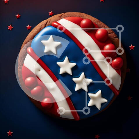 Intra Συλλεκτικό Ξύλινο Παζλ Plywood  4mm - Πατριωτική αμερικανική σημαία μπισκότων διακόσμηση Σε Ξύλινο Κουτί - Διαστάσεις: 10x10 cm – 25 κομμάτια - Image 1