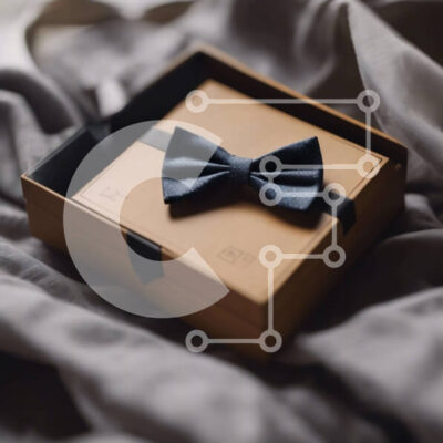 Intra Συλλεκτικό Ξύλινο Παζλ Plywood 4mm - Μαύρο παπιγιόν σε ανοιχτό κουτί Σε Ξύλινο Κουτί - Διαστάσεις: 10x10 cm – 25 κομμάτια - Image 1