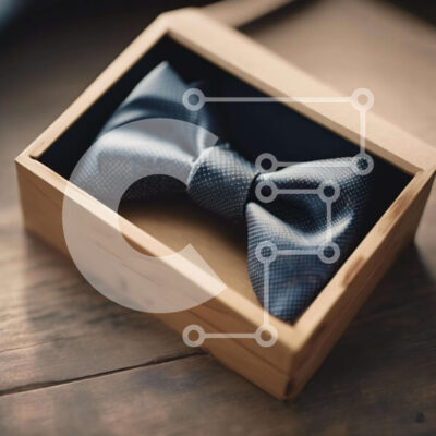 Intra Συλλεκτικό Ξύλινο Παζλ Plywood 4mm - Κομψό μαύρο παπιγιόν Σε Ξύλινο Κουτί Σε Ξύλινο Κουτί - Διαστάσεις: 10x10 cm – 25 κομμάτια - Image 1