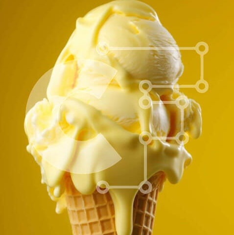 Intra Συλλεκτικό Ξύλινο Παζλ Plywood  4mm - Παγωτό χωνάκι βάφλας με κίτρινο γλάσο Σε Ξύλινο Κουτί - Διαστάσεις: 10x10 cm – 25 κομμάτια - Image 1